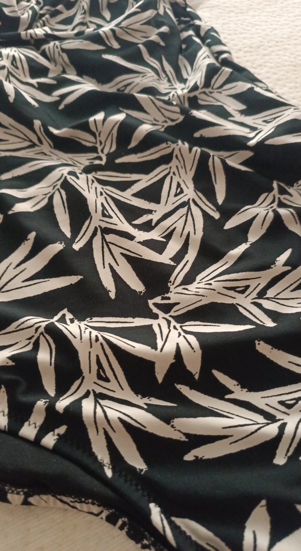 Bohem Tarz Siyah Beyaz Desenli Kadın Mayo - Görsel 2