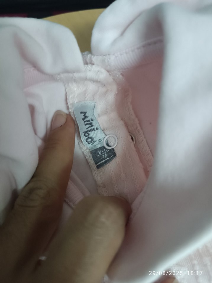 Pembe Dantel İşlemeli bebek Elbise - Görsel 3