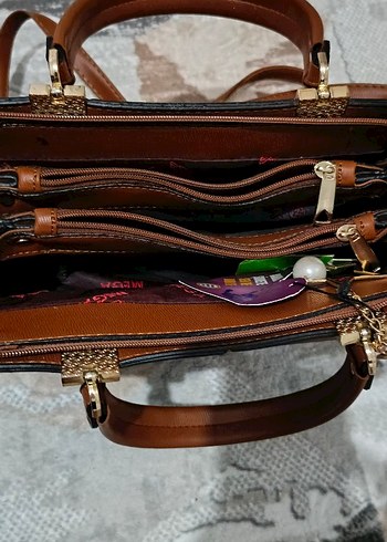 Klasik Kahverengi Deri Kadın Çanta - Görsel 4