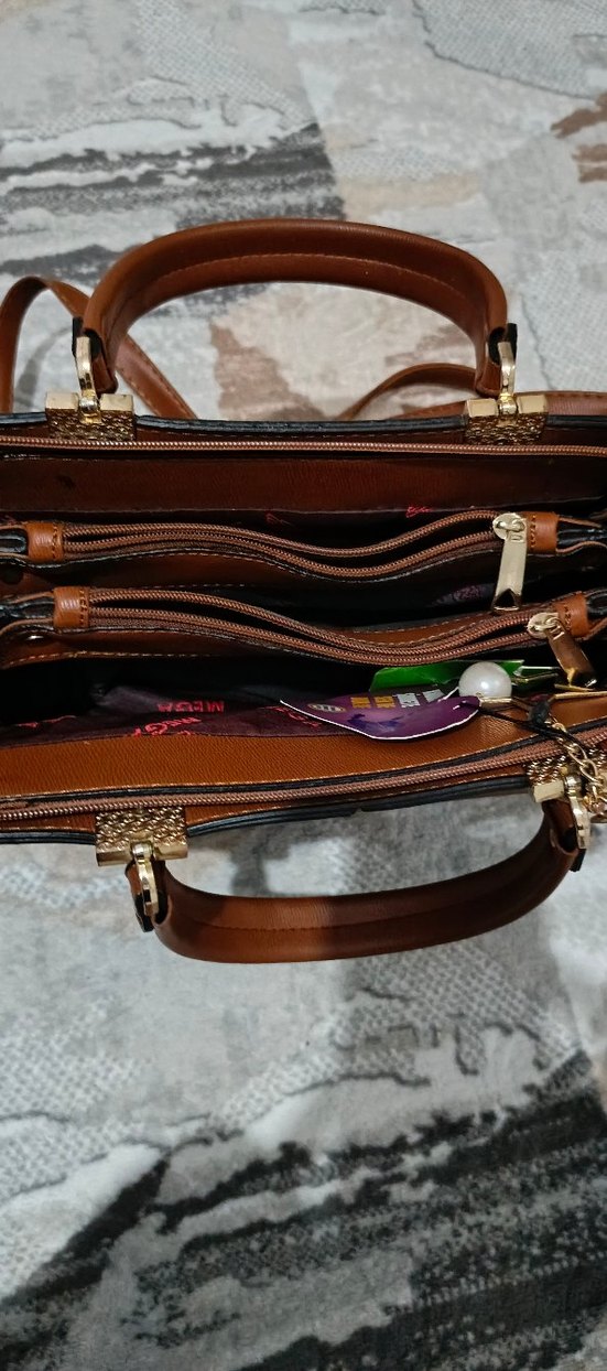 Klasik Kahverengi Deri Kadın Çanta - Görsel 4