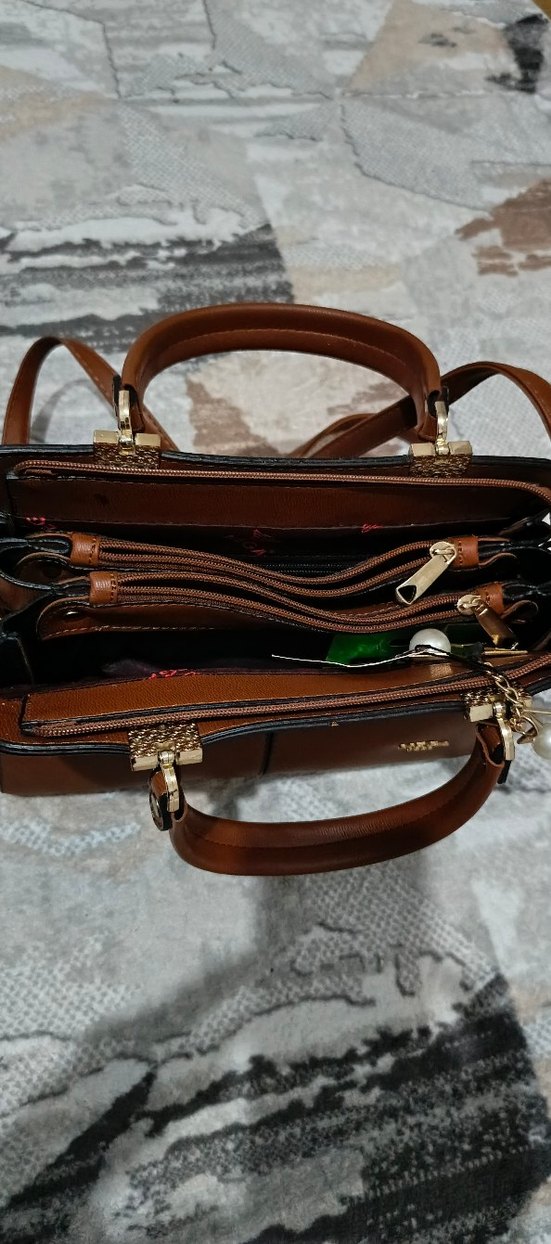 Klasik Kahverengi Deri Kadın Çanta - Görsel 3