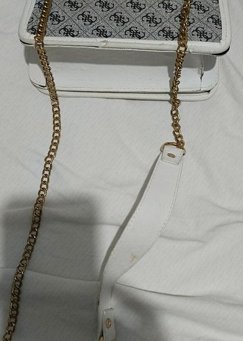 Beyaz Yılan Desenli Kadın Omuz Çantası - Görsel 2