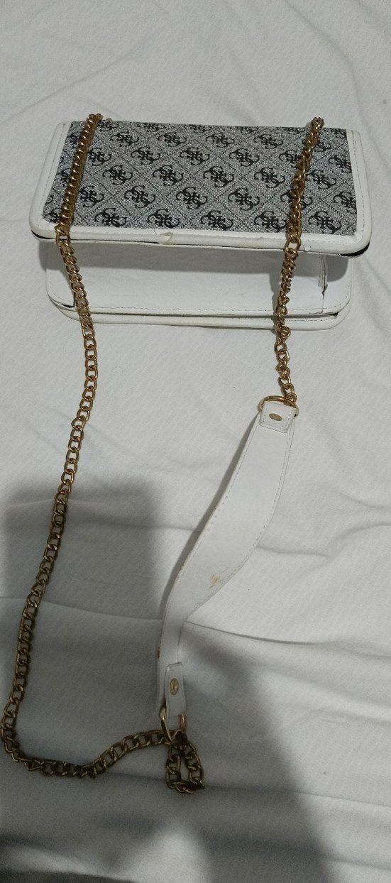 Beyaz Yılan Desenli Kadın Omuz Çantası - Görsel 2