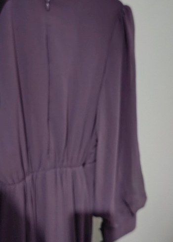 Mor Uzun Pilili Kadın Elbise - Görsel 2