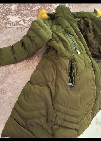 Kürk Detaylı Kadın Koyu Kahverengi Midi Mont - Görsel 5