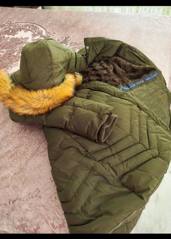 Kürk Detaylı Kadın Koyu Kahverengi Midi Mont - Görsel 4