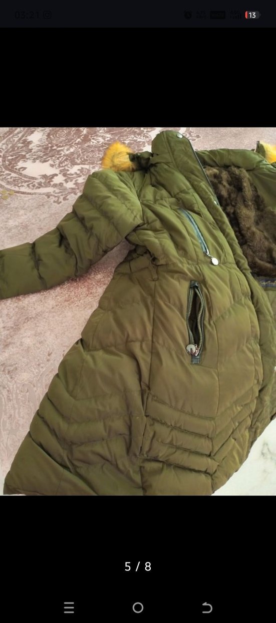 Kürk Detaylı Kadın Koyu Kahverengi Midi Mont - Görsel 5