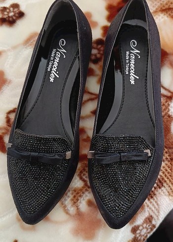 Tokalı Siyah Yılan Desenli Kadın Topuklu Babet - Görsel 3