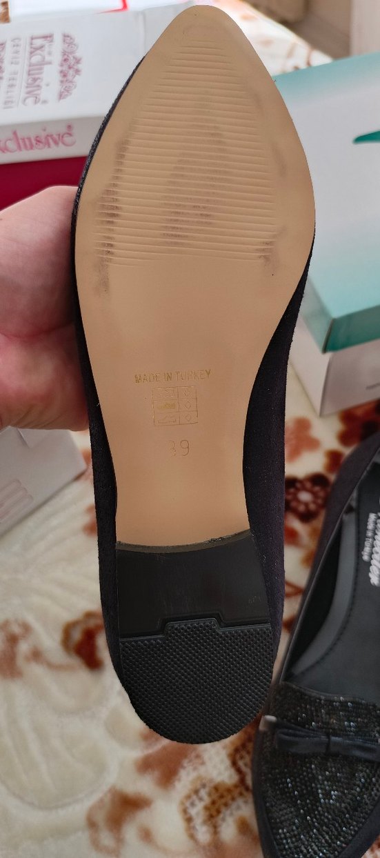 Tokalı Siyah Yılan Desenli Kadın Topuklu Babet - Görsel 4