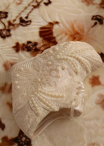 Dantel İşlemeli Beyaz Gelin Ayakkabısı - Görsel 2