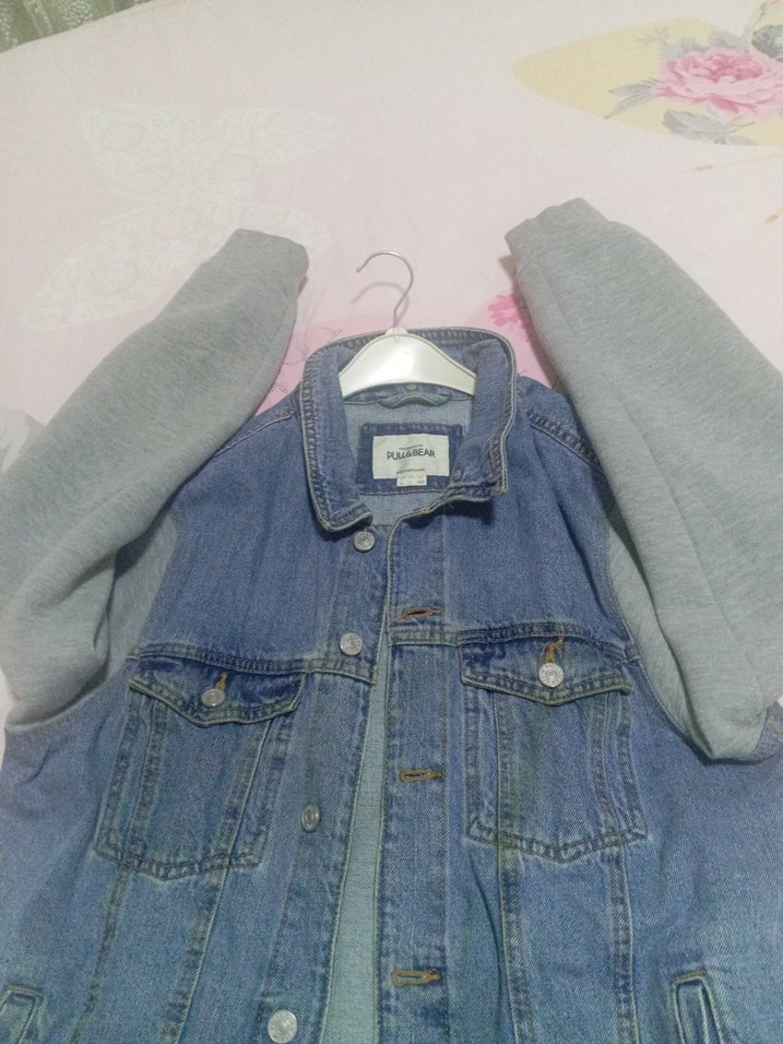 Gri Uzun Kollu Denim Ceket - Görsel 2