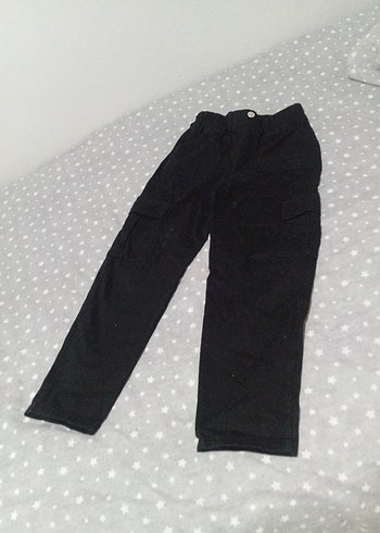 LC Waikiki Erkek Çocuk Siyah Bol Kesim Kemerli Pantolon
