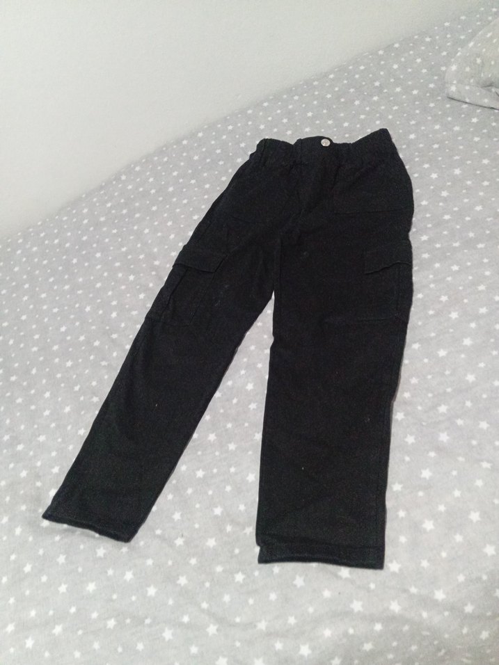 Erkek Çocuk Siyah Bol Kesim Kemerli Pantolon - Görsel 2