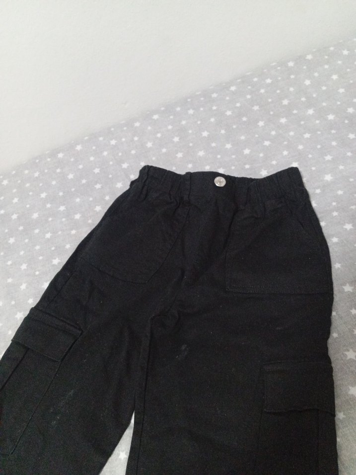 Erkek Çocuk Siyah Bol Kesim Kemerli Pantolon - Görsel 4