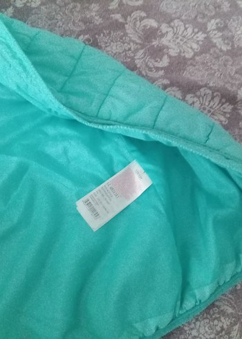 Kız Çocuk Turkuaz Kapüşonlu Kürklü Yelek - Görsel 6