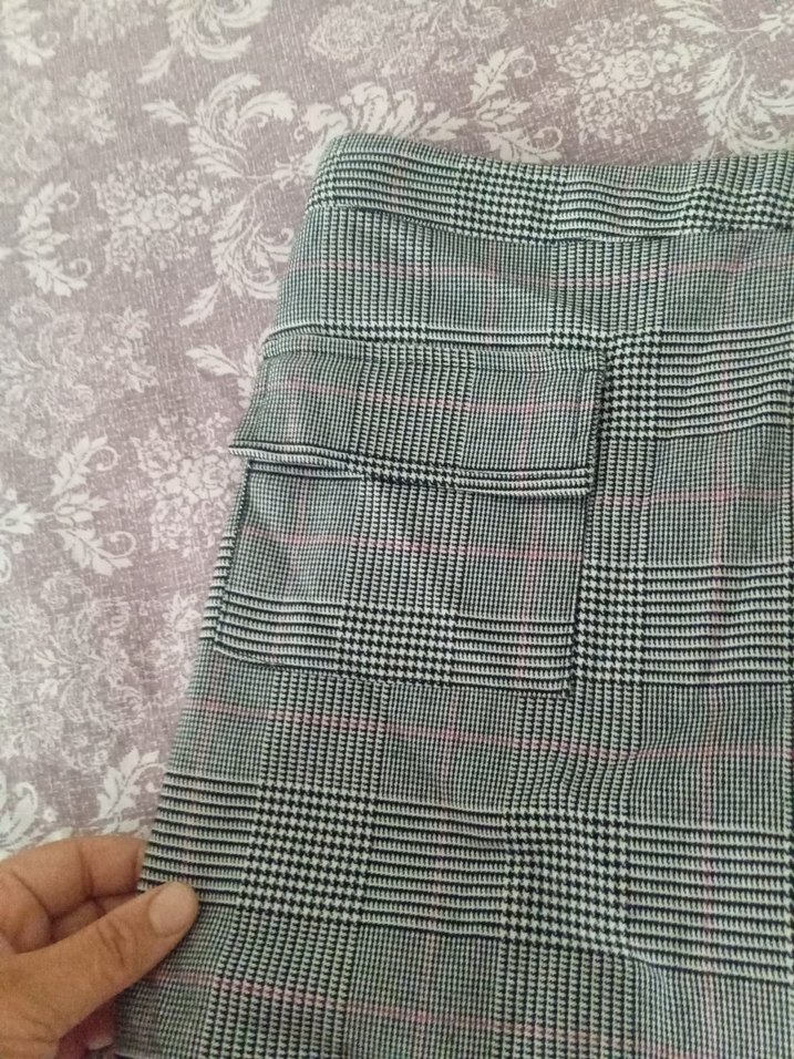 Düğmeli Gri Mini Etek - Görsel 4