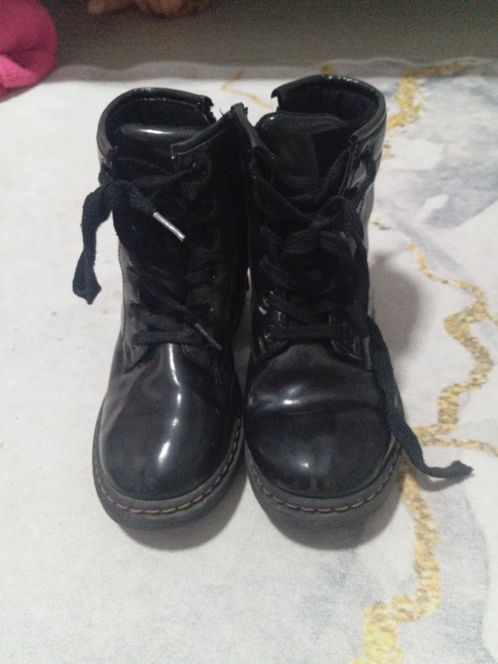 Kızlar için Siyah Goth Lastik Botlar - Görsel 2