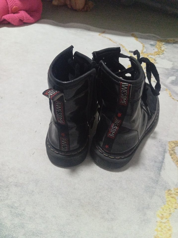 Kızlar için Siyah Goth Lastik Botlar - Görsel 4