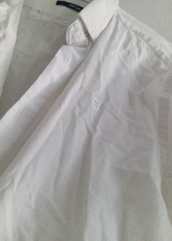 Beyaz Keten Uzun Kollu Erkek Gömlek - Görsel 5