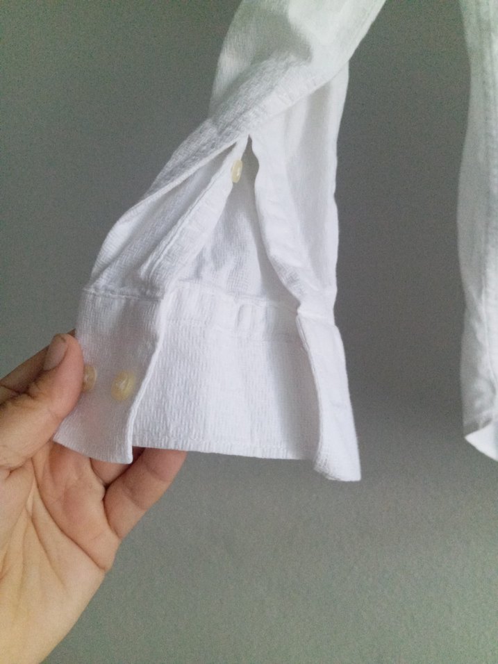 Beyaz Keten Uzun Kollu Erkek Gömlek - Görsel 4
