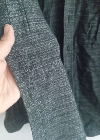 Gri Keten Uzun Kollu Düğmeli Erkek Gömlek - Görsel 5