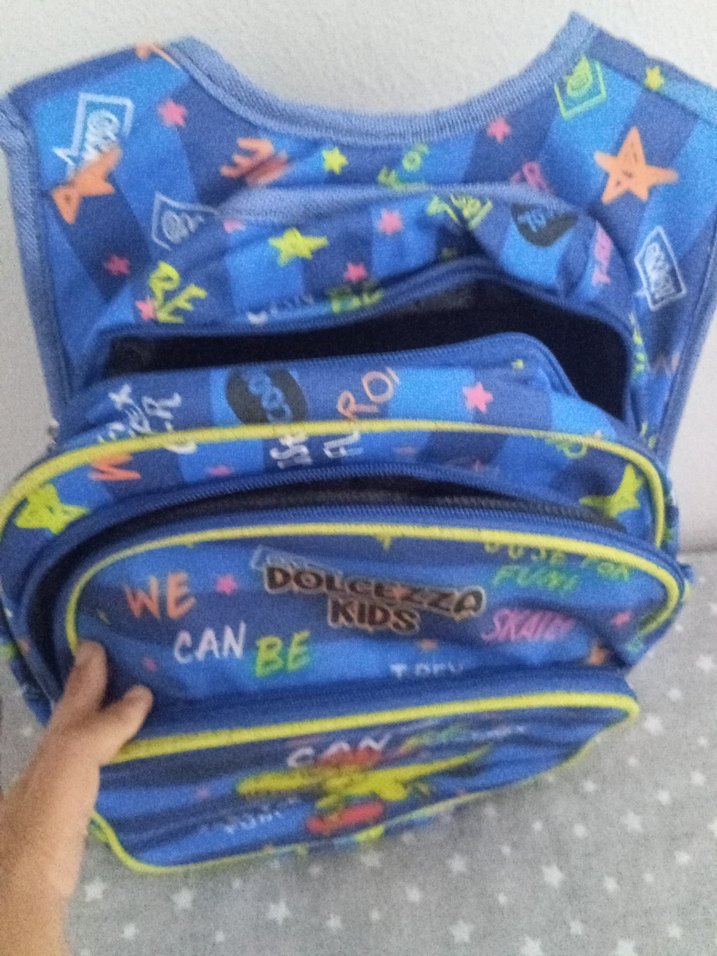 Renkli Mavi Çocuk Okul Çantası - Görsel 2