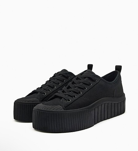39 Beden ZARA DÜZ PLATFORM SİYAH AYAKKABI