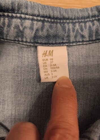 24-36 Ay Beden H&M pamuklu kot gömlek 