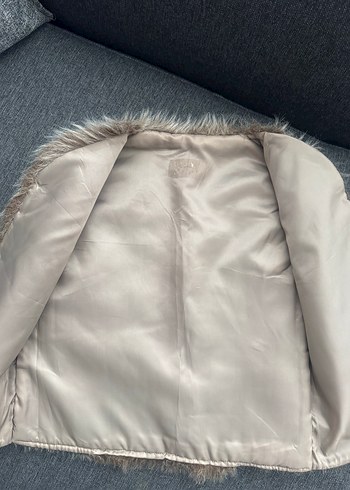 Bohem Tarz Bej Kürk Detaylı çocuk Yelek - Görsel 3