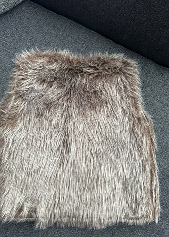 Bohem Tarz Bej Kürk Detaylı çocuk Yelek - Görsel 2