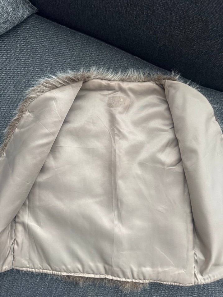 Bohem Tarz Bej Kürk Detaylı  çocuk Yelek - Görsel 3