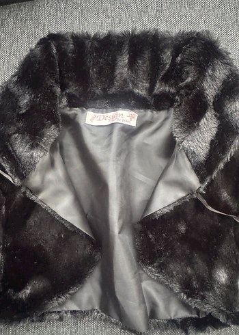 Siyah Kürk Detaylı Midi çocuk Ceket - Görsel 2