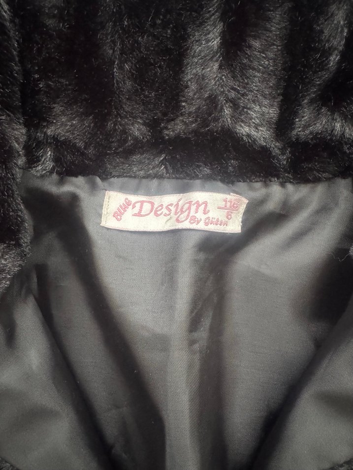 Siyah Kürk Detaylı Midi çocuk Ceket - Görsel 4