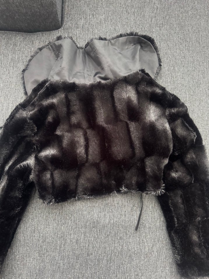 Siyah Kürk Detaylı Midi çocuk Ceket - Görsel 5