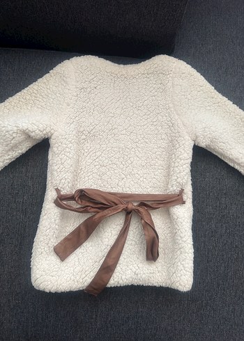 Kız Çocuk Beyaz Kürklü Streetwear Ceket - Görsel 5