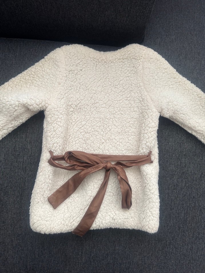 Kız Çocuk Beyaz Kürklü Streetwear Ceket - Görsel 5