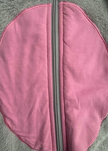 Gri Peluş Kız Çocuk Uyku Tulumu Kulaklı Kapüşon - Görsel 5