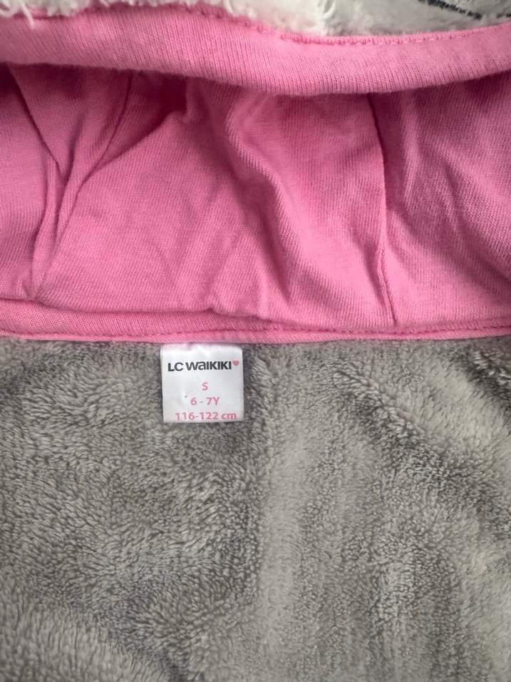 Gri Peluş Kız Çocuk Uyku Tulumu Kulaklı Kapüşon - Görsel 4