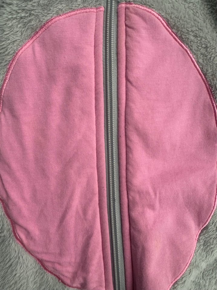 Gri Peluş Kız Çocuk Uyku Tulumu Kulaklı Kapüşon - Görsel 5