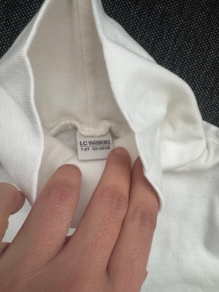 Beyaz Balıkçı Yaka kız çocuk 7-8 yaş - Görsel 3