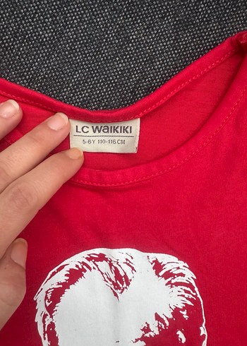 Kırmızı Baskılı kız Çocuk Tişörtü - Görsel 2