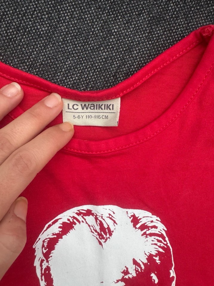 Kırmızı Baskılı kız Çocuk Tişörtü - Görsel 2