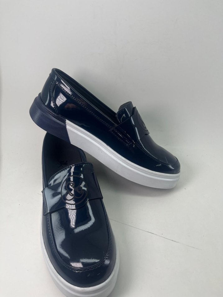 Erkek Parlak Lacivert Klasik Ayakkabı - Görsel 2