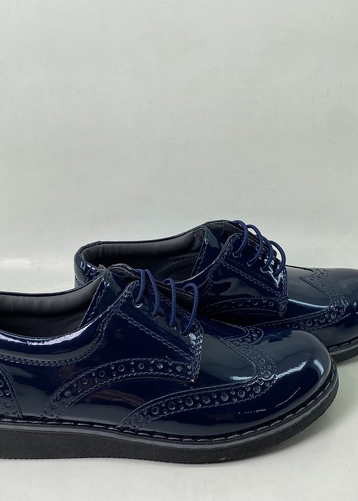 Hakiki Deri Lacivert Çocuk Ayakkabısı - Görsel 2