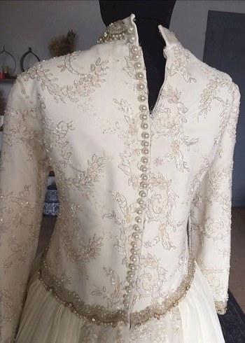 Antika vintage Fransız gelinlik - Görsel 14
