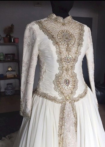 Antika vintage Fransız gelinlik - Görsel 16