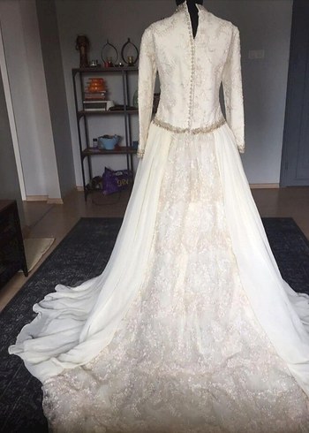 Antika vintage Fransız gelinlik - Görsel 13