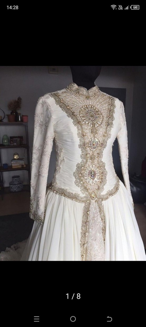 Antika vintage Fransız gelinlik - Görsel 2