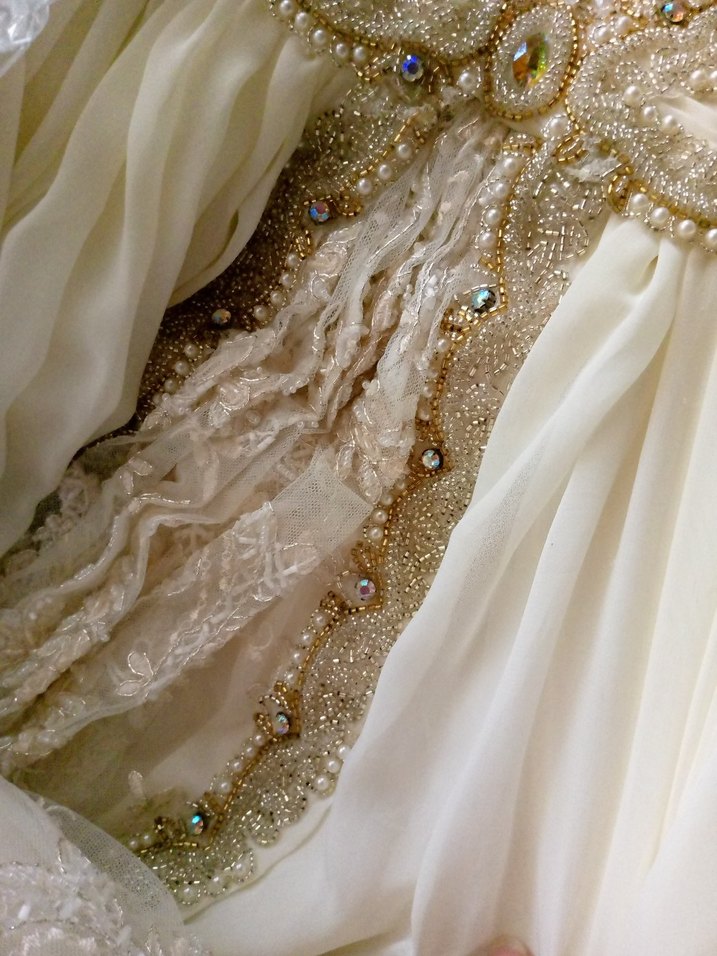 Antika vintage Fransız gelinlik - Görsel 4