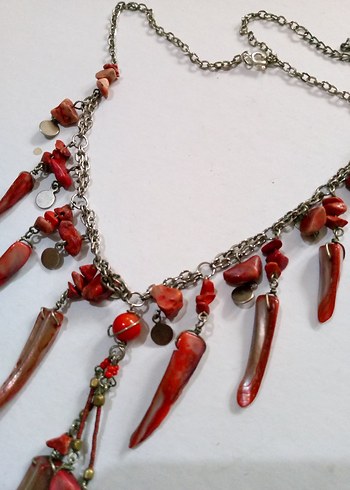 antika vintage mercan kolye - Görsel 3